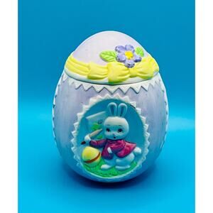 Vintage Lefton China Hand painted Purple Egg 1985